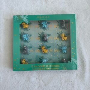 12 Animal Valentines with Erasers